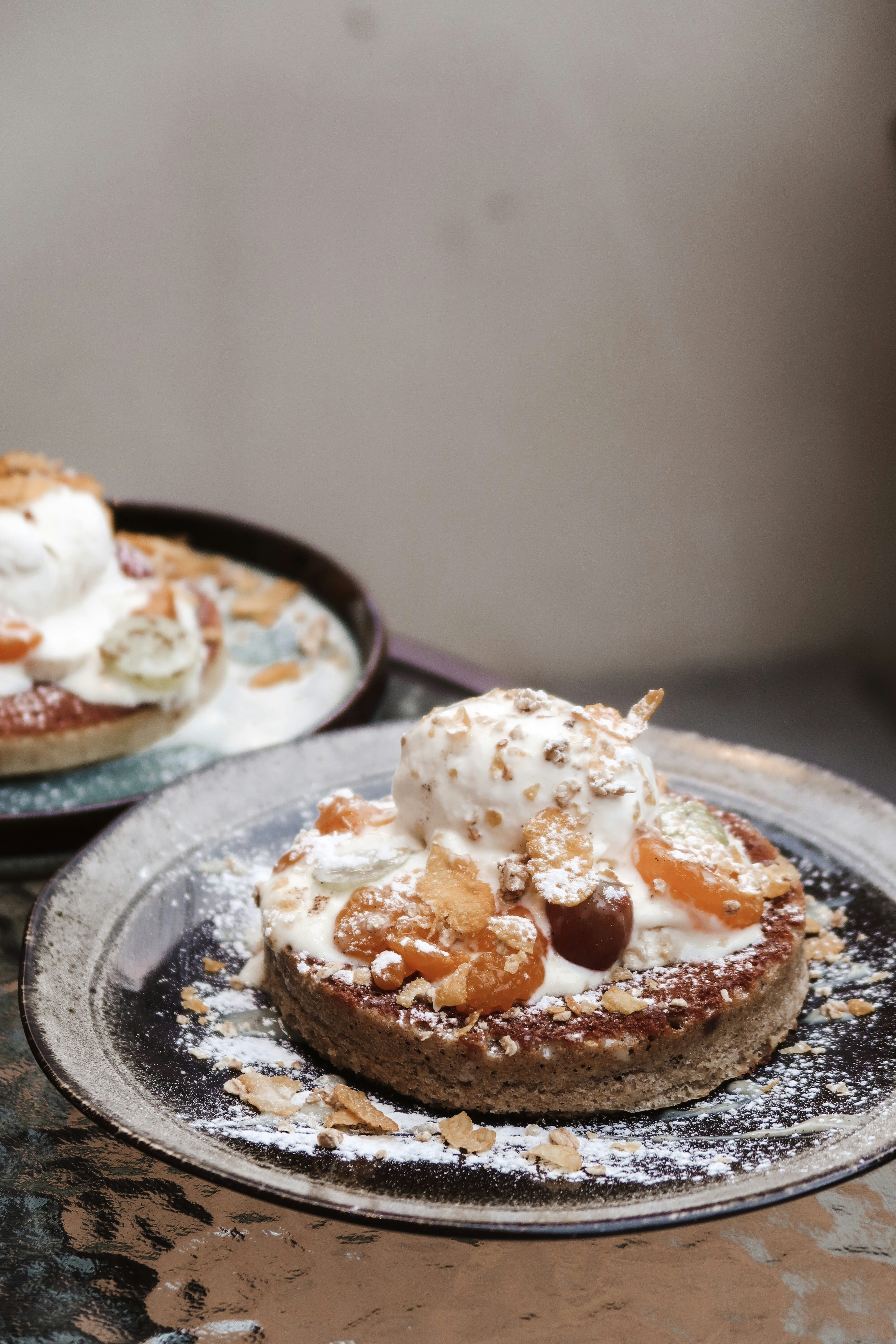 brown and white pastry on white ceramic plate